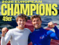 Neue 49er-Europameister sind James Grummett und Rhos Hawes Großbritannien.