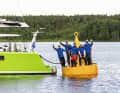 The reward for all that hard work came in the form of the classic victory photo on the yellow Töre bin.