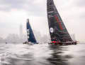Oliver Heers Schweizer "Embrace the Challenge" und Paul Meilhats "United by the Ocean" machen sich auf den Weg zur Startlinie, die etwa 145 Seemeilen vor New York liegt.