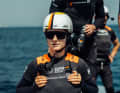 Strategin Anna Barth beim zehnten Event  der sechsten SailGP-Saison in Valencia.