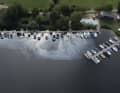 The drone footage clearly shows the extent of the environmental pollution.