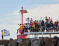 Spectateurs à la sortie du port de Las Palmas de Gran Canaria