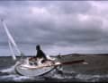 In the 4.80 metre long "Amfibie-Bris", Yrvind sailed across the Atlantic again with his wife in 1989