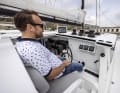 The entire ship can be seen from the steering bench, including the bow and stern tips