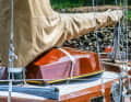 Heavy equipment such as dinghies or life rafts must always be well secured