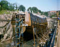 Nach 1961: Im Dock auf Beck­holmen wird das Schiff restauriert