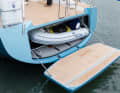 There is space for an inflated dinghy in the rear garage