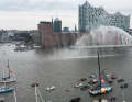 Reception in front of the Elbphilharmonie from the fireboat