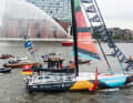 Reception in front of the Elbphilharmonie from the fireboat
