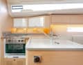 The pantry is large enough and offers reasonable storage space - but access to the cupboards is difficult