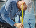 Important measurements, for example for a tarpaulin or new sails, are best taken in the water, with the rig stationary