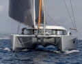 The boat looks very sporty from the outside, but the hulls are quite voluminous