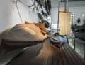 La barca pieghevole "Liberia III" (a destra) è esposta al Deutsches Museum. Con poco meno di cinque metri quadrati di tela, viaggiava a una media di tre nodi.