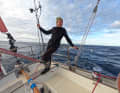 The 39-year-old grew up in South Africa; her father is German, her mother English. As a professional skipper, she has logged many nautical miles, even in high latitudes, including on Skip Novak's expedition yacht "Pelagic Australis"
