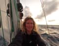 Self-sufficient at sea, she is happy