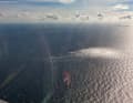 Gas leak from Nord Stream 2 in the Baltic Sea, taken from Danish F16 fighter jets