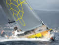 A 5, con raffiche di 6 Beaufort, l'Oyster 495 è ancora in grado di navigare a tutta vela.