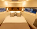 The huge windows make the foredeck appear airy