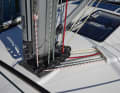 The halyards are concealed and run aft with little friction; they are individually guided in plastic tubes