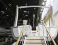 The bathing platform is moulded in, the stern is semi-open