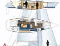 Fast lines with slim keel and spade rudder.

The well-heeled rig has a high sail carrying capacity of 4.89

