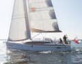 The mast is relatively far forward, so the foresail is correspondingly small