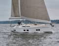 Underway with the large genoa sitting in front of the furling jib