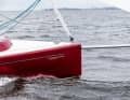 The bowsprit can be extended to about 70 centimetres forward of the bow. This is enough to allow the gennaker to be comfortably hoisted "inboard"