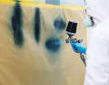 5. adjust the amount of paint and air so that not too much paint is applied and the spray pattern is even