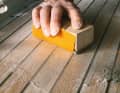3. re-sanding: grit no coarser than 120 For large areas, an eccentric or belt sander will help
