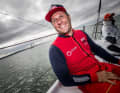 Le skipper Robert Stanjek à la barre du GER 21