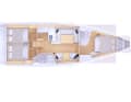 Grand Soleil 42 LC. Versione standard con tre cabine doppie e due bagni