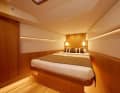The opulent forward cabin with large island bed and private wet area