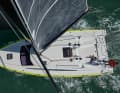 Bird's eye view. The cockpit is comparatively short and the steering wheels are positioned far aft