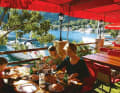 That's why crews love the konobas: good food with a view of their own ship, here in the "Maran"