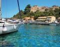 Yacht in the harbour of Port Cros