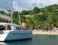 Fantastic anchorages in front of palm beaches, here in English Harbour on Antigua
