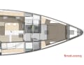 Version mit drei Kabinen und Duschabteil im Vorschiff