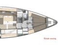 Alternativ kann das Vorschiff mit zwei getrennten Kabinen ausgebaut werden