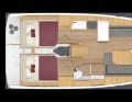 Bavaria C38. Option mit drei Doppelkabinen und einem Toilettenraum