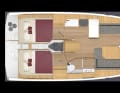 Bavaria C38. Option with three double cabins and two heads compartments