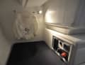 Instead of cupboards, there are several bags on board that can be filled at home and then clipped on board without further ado.