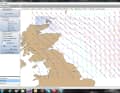 I dati grib di previsione. La data e l'ora sono visualizzate nella parte inferiore della barra di stato.