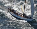 Die Hochsee-Yawl "Peter von Seestermühe" mit Eigner Christoph von Reibnitz am Ruder