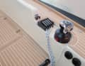 Close at hand: halyards, outriggers and trim lines are returned to the immediate reach of the helmsman
