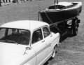 Auf zur großen Mittelmeerreise: Das Trailergespann mit der Hansajolle „Solveig“ 1959 in Italien