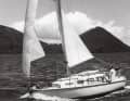 Gebhard auf seiner zweiten Einhand-Weltumsegelung mit der „Solveig III" in der Karibik.