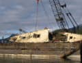 Stowed away for dismantling - the boat has to be cut to size to fit into the overseas container. But that doesn't matter, because apart from the keel, it soon becomes clear that nothing can be reused anyway