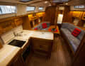 Saloon and galley - here with the optional induction hob instead of the gimballed gas hob