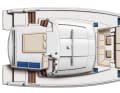 Focus sul relax: i lettini prendisole sono disponibili nella parte anteriore e anche sul tetto bimini.